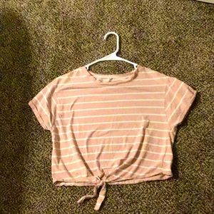 Pink crop top not to short